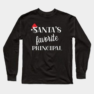 Santa's Favorite Principal Appreciation Gifts Long Sleeve T-Shirt